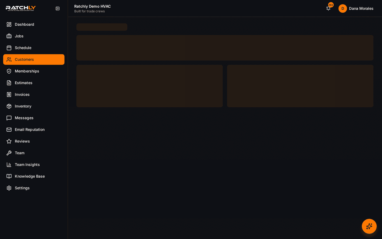 Customer detail page in Ratchly